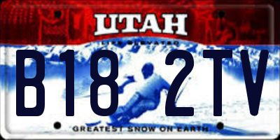 UT license plate B182TV