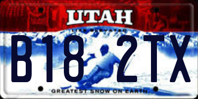 UT license plate B182TX