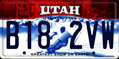 UT license plate B182VW