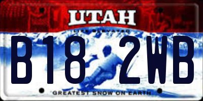 UT license plate B182WB