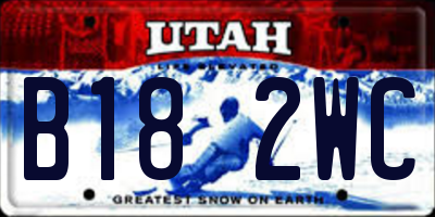 UT license plate B182WC