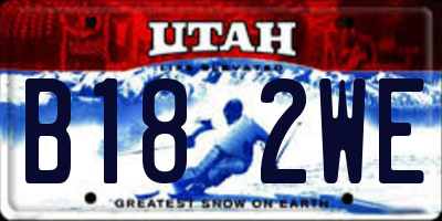 UT license plate B182WE