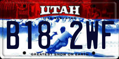 UT license plate B182WF
