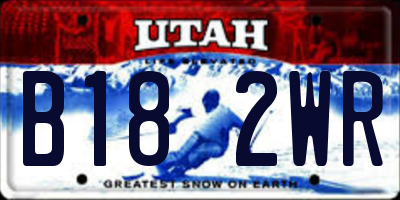 UT license plate B182WR