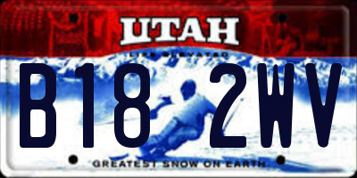 UT license plate B182WV