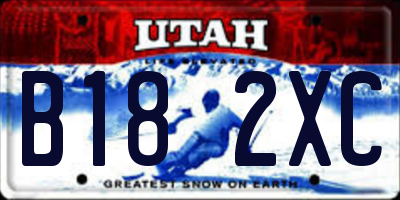 UT license plate B182XC