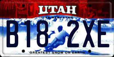 UT license plate B182XE