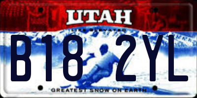UT license plate B182YL
