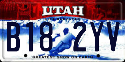 UT license plate B182YV