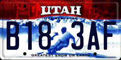 UT license plate B183AF