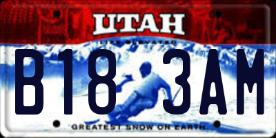 UT license plate B183AM