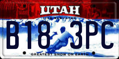 UT license plate B183PC