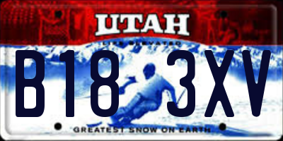 UT license plate B183XV