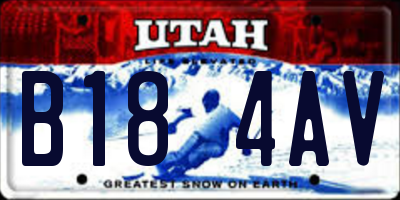 UT license plate B184AV