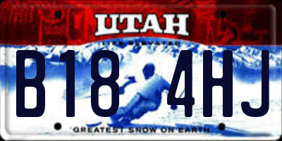 UT license plate B184HJ