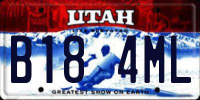 UT license plate B184ML