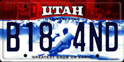 UT license plate B184ND