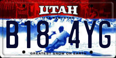 UT license plate B184YG