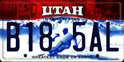UT license plate B185AL