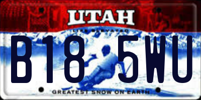 UT license plate B185WU