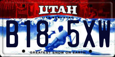 UT license plate B185XW