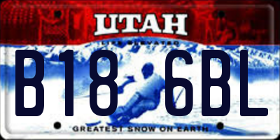 UT license plate B186BL