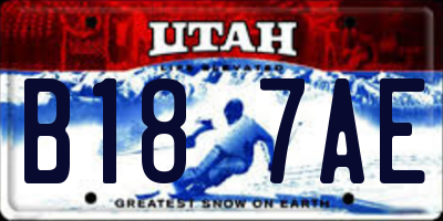 UT license plate B187AE