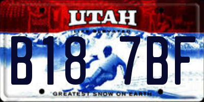 UT license plate B187BF