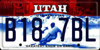 UT license plate B187BL