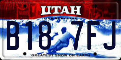 UT license plate B187FJ