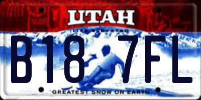 UT license plate B187FL
