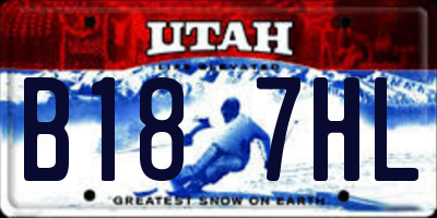 UT license plate B187HL