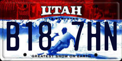 UT license plate B187HN