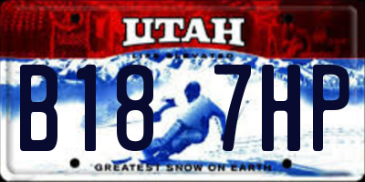 UT license plate B187HP