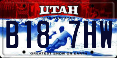 UT license plate B187HW