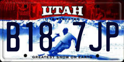 UT license plate B187JP