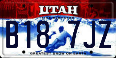 UT license plate B187JZ
