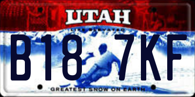 UT license plate B187KF