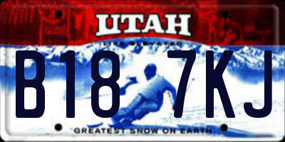 UT license plate B187KJ