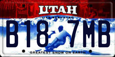 UT license plate B187MB