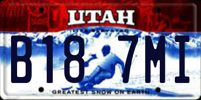 UT license plate B187MI
