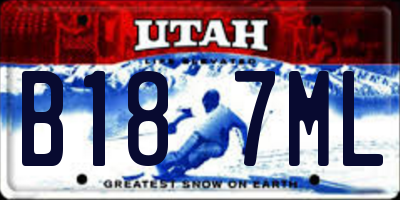UT license plate B187ML