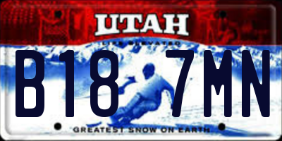 UT license plate B187MN