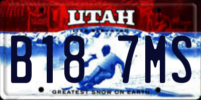 UT license plate B187MS