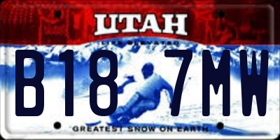 UT license plate B187MW