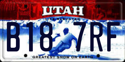 UT license plate B187RF