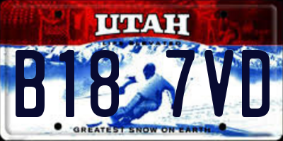 UT license plate B187VD