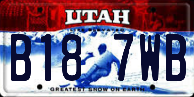 UT license plate B187WB