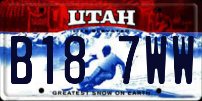UT license plate B187WW