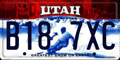 UT license plate B187XC